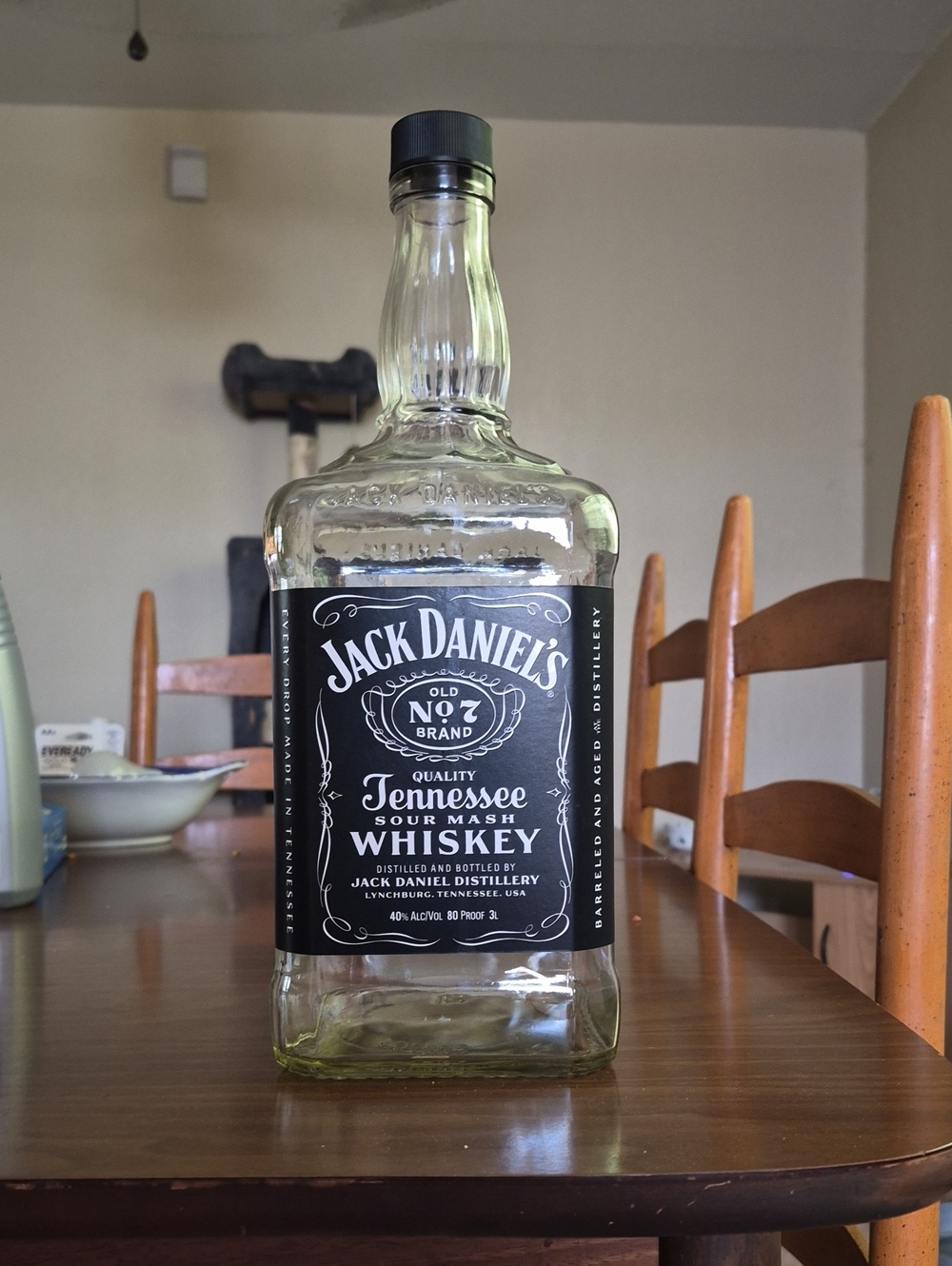 Jack Daniels Black Label Bottle - Black and Clear
